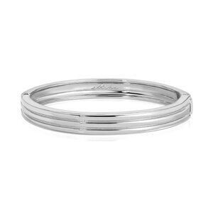 Ettika Etched Stacking Bangle Silver Plated Zinc Hinge Closure One Size NWT